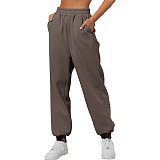 Women Solid Color Sporty Pants JX5641