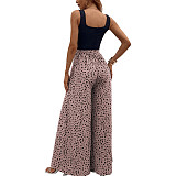 Women U-neck Point Wide-leg Jumpsuits JX5642