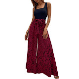 Women U-neck Point Wide-leg Jumpsuits JX5642
