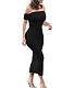 Sexy Boat Shouder Folds Maxi Dresses JX5644