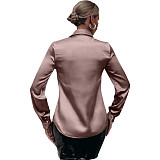 Women Solid Color Stretch Blouses JX5649
