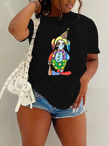 Cartoon Print Short Sleeve Casual T-shirts SD-30603