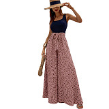 Women U-neck Point Wide-leg Jumpsuits JX5642