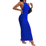 Sexy Halter Backless Split Maxi Dress JX5651