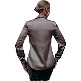 Women Solid Color Stretch Blouses JX5649