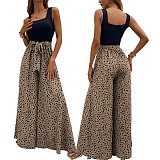 Women U-neck Point Wide-leg Jumpsuits JX5642