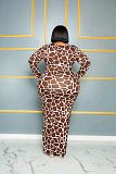 Printing Long Sleeve Plus Size Maxi Dresses TB-5702