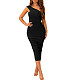 Sexy Oblique Shoulder Tight Maxi Dress JX5635