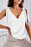 Sweet Women V-neck Sleeveless Straps Tops OLN-030