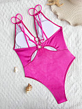 Rose Red Women Straps Bikini One-piece Swimwear CHS-6561