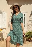Trendy Point Print V-neck A-line Maxi Dresses OLN-6046