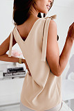 Sweet Women V-neck Sleeveless Straps Tops OLN-030