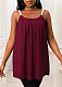 Casual Solid Color Loose Straps Chiffon Tops OLN-1193