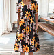 Fashion Print Short Sleeve Round Neck Hem Midi Dresses OLN-9834