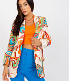Colorful Printed Women Suit Jacket OLN-933