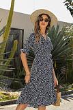Trendy Point Print V-neck A-line Maxi Dresses OLN-6046