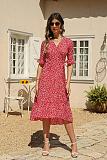 Trendy Point Print V-neck A-line Maxi Dresses OLN-6046