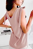 Sweet Women V-neck Sleeveless Straps Tops OLN-030