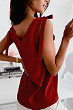 Sweet Women V-neck Sleeveless Straps Tops OLN-030