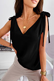 Sweet Women V-neck Sleeveless Straps Tops OLN-030