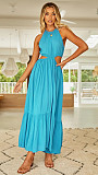 Trendy Women Halter Expose Waist Sexy Maxi Dress OLN-6023