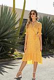 Trendy Point Print V-neck A-line Maxi Dresses OLN-6046