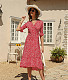 Trendy Point Print V-neck A-line Maxi Dresses OLN-6046