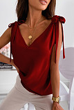 Sweet Women V-neck Sleeveless Straps Tops OLN-030