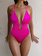 Rose Red Women Straps Bikini One-piece Swimwear CHS-6561