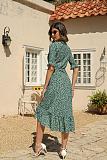 Trendy Point Print V-neck A-line Maxi Dresses OLN-6046