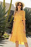 Trendy Point Print V-neck A-line Maxi Dresses OLN-6046