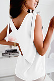 Sweet Women V-neck Sleeveless Straps Tops OLN-030