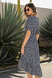 Trendy Point Print V-neck A-line Maxi Dresses OLN-6046