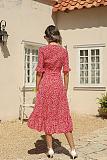 Trendy Point Print V-neck A-line Maxi Dresses OLN-6046