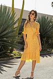 Trendy Point Print V-neck A-line Maxi Dresses OLN-6046
