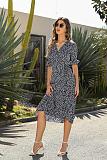 Trendy Point Print V-neck A-line Maxi Dresses OLN-6046