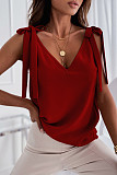 Sweet Women V-neck Sleeveless Straps Tops OLN-030