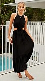 Trendy Women Halter Expose Waist Sexy Maxi Dress OLN-6023