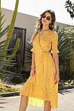Trendy Point Print V-neck A-line Maxi Dresses OLN-6046