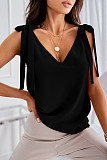 Sweet Women V-neck Sleeveless Straps Tops OLN-030