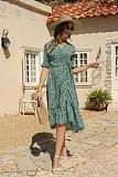Trendy Point Print V-neck A-line Maxi Dresses OLN-6046
