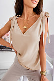 Sweet Women V-neck Sleeveless Straps Tops OLN-030