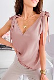Sweet Women V-neck Sleeveless Straps Tops OLN-030