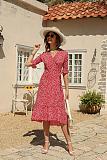 Trendy Point Print V-neck A-line Maxi Dresses OLN-6046