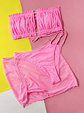 Sexy Swimwear Pink Bikinis Three Pieces Set XM-183