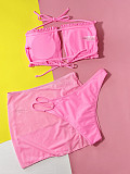 Sexy Swimwear Pink Bikinis Three Pieces Set XM-183