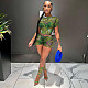 Street Printed Mesh Tops and Shorts Two Pieces Set MXXB-23ST154