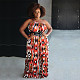 Fashion Printed One-shoulder Wide-leg Large Size 3XL Jumpsuit DNY-2233