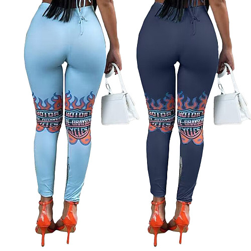Digital Print High Waist Skinny Leggings Pants YNS-2609