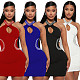 Sexy Hollow-out Halter Hot Drilling Package Hips Mini Dresses OSD-6873